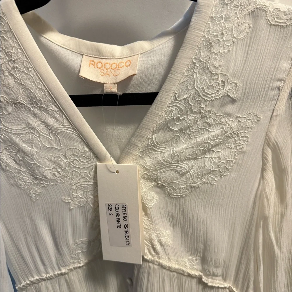 Rococo Sand Cream Long Sleeve Dress - Picture 4 of 5